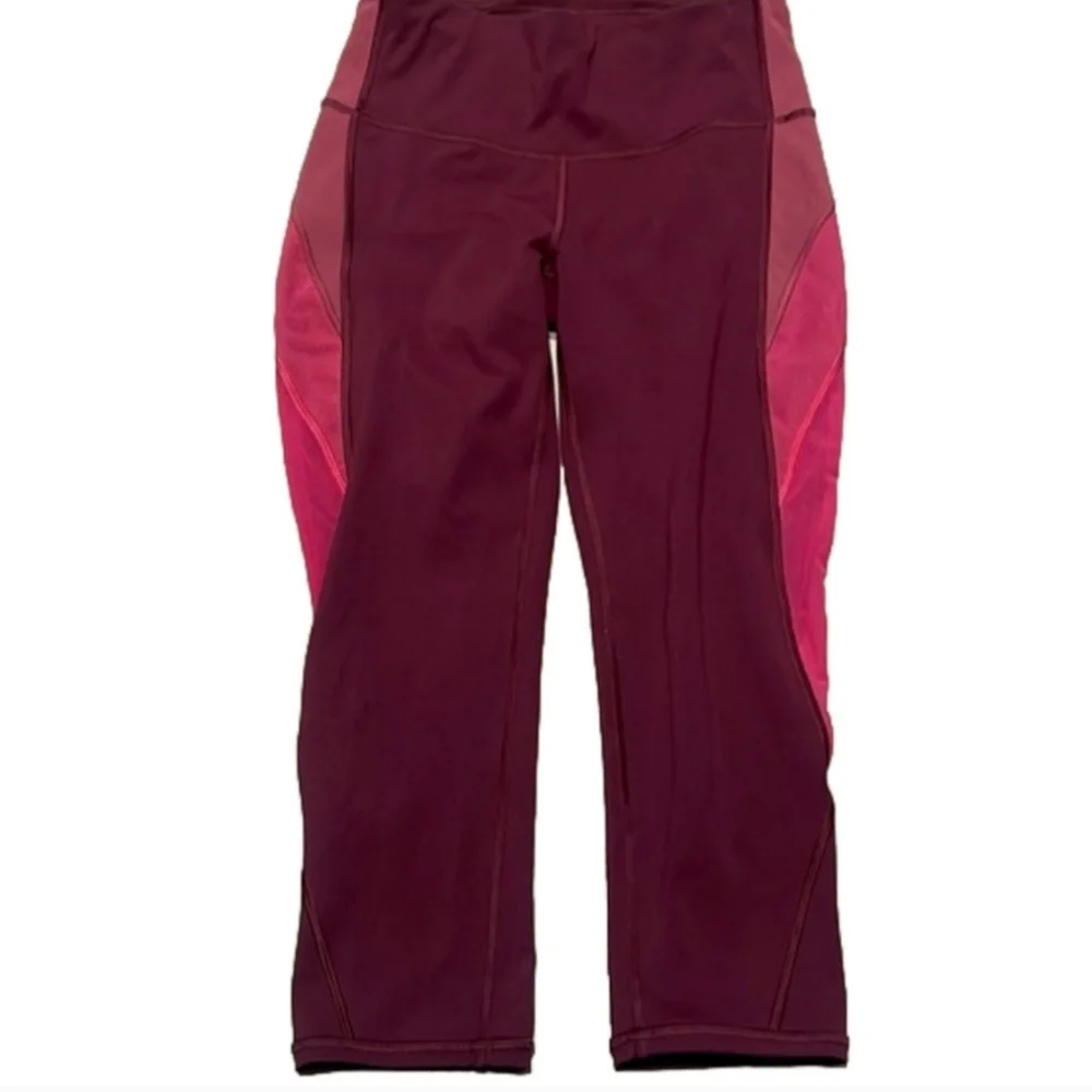 LULULEMON BERRY COLOR ME OMBRE CROPPED LEGGINGS SIZE 8